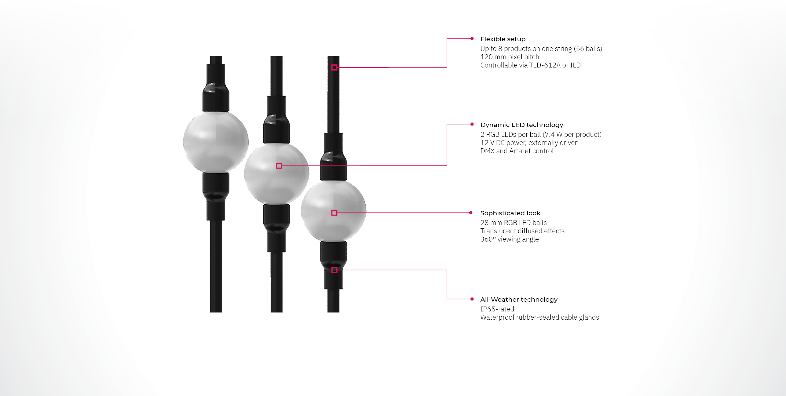 Lb 100 By Sgm Light High Quality Ip Rated Rgb Led Light Balls