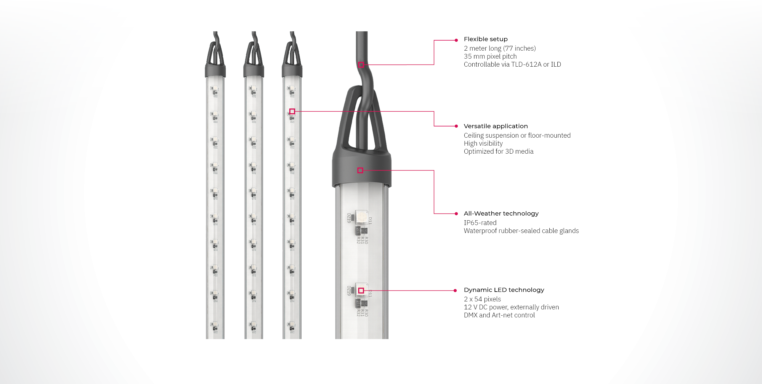 LT-200 by SGM Light  IP rated RGB LED pixel tube - 2 meters